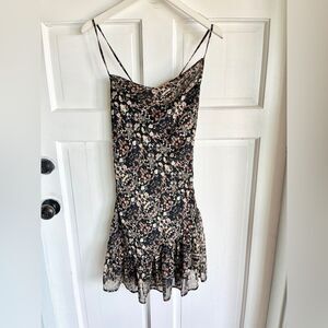 Nwt anthropologie sage the label floral ruched mini dress